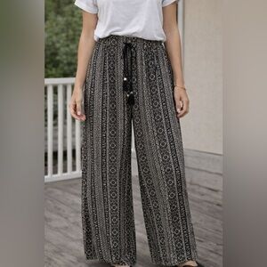 🕒 🌟3 for $30 🌟 Willow & Sage | Wide Leg Palozza | Black/White | High Rise | M